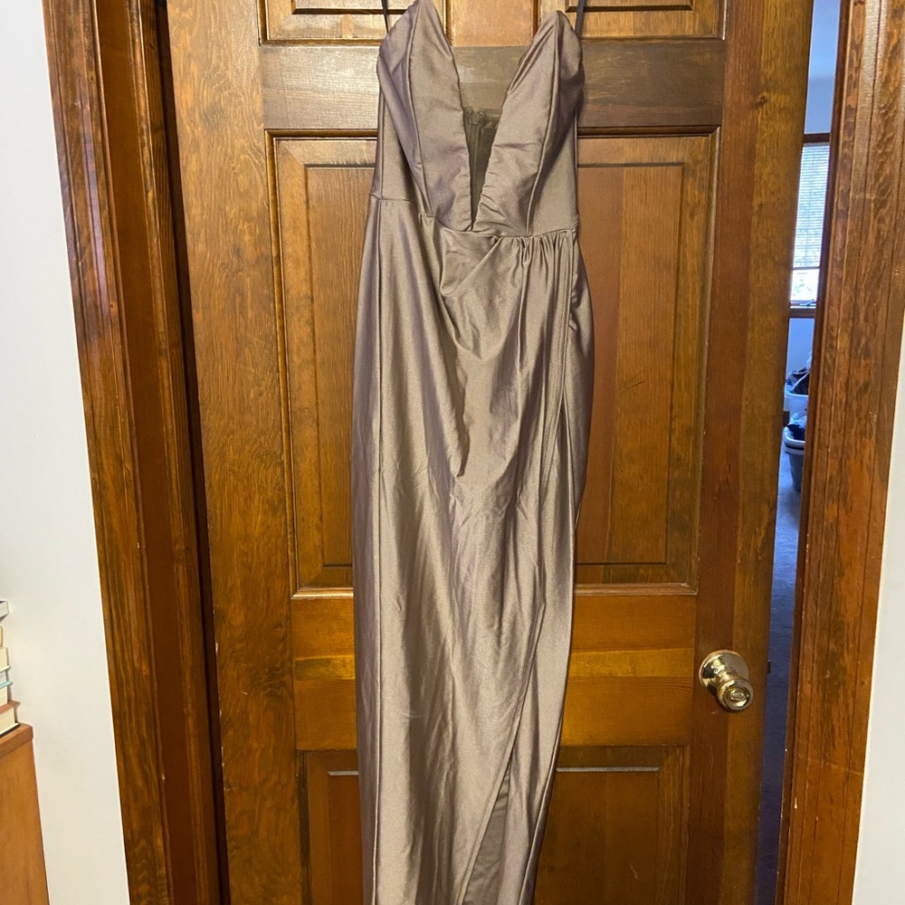 Sophisticated Backless Gray Dress
